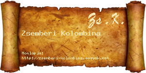 Zsemberi Kolombina névjegykártya